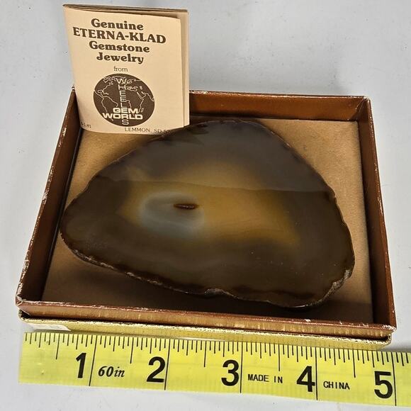 Agate Slice Belt Buckle Eterna-Klad Wheeler Lemmon SD 3 x 4 NIB w/paperwork - Picture 2 of 11
